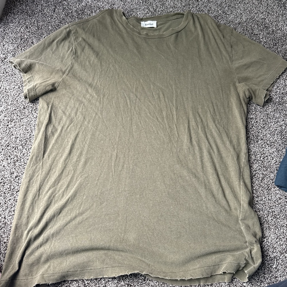 Olive Green Short Sleeve Crew Neck Tee